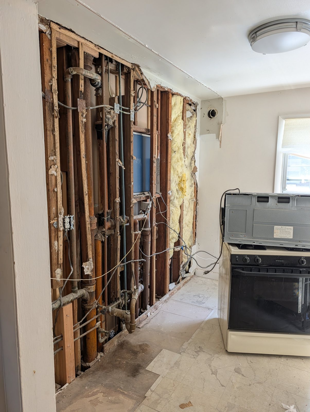 Hartsdale co-op kitchen renovation in progress: demolition / cabinet installation