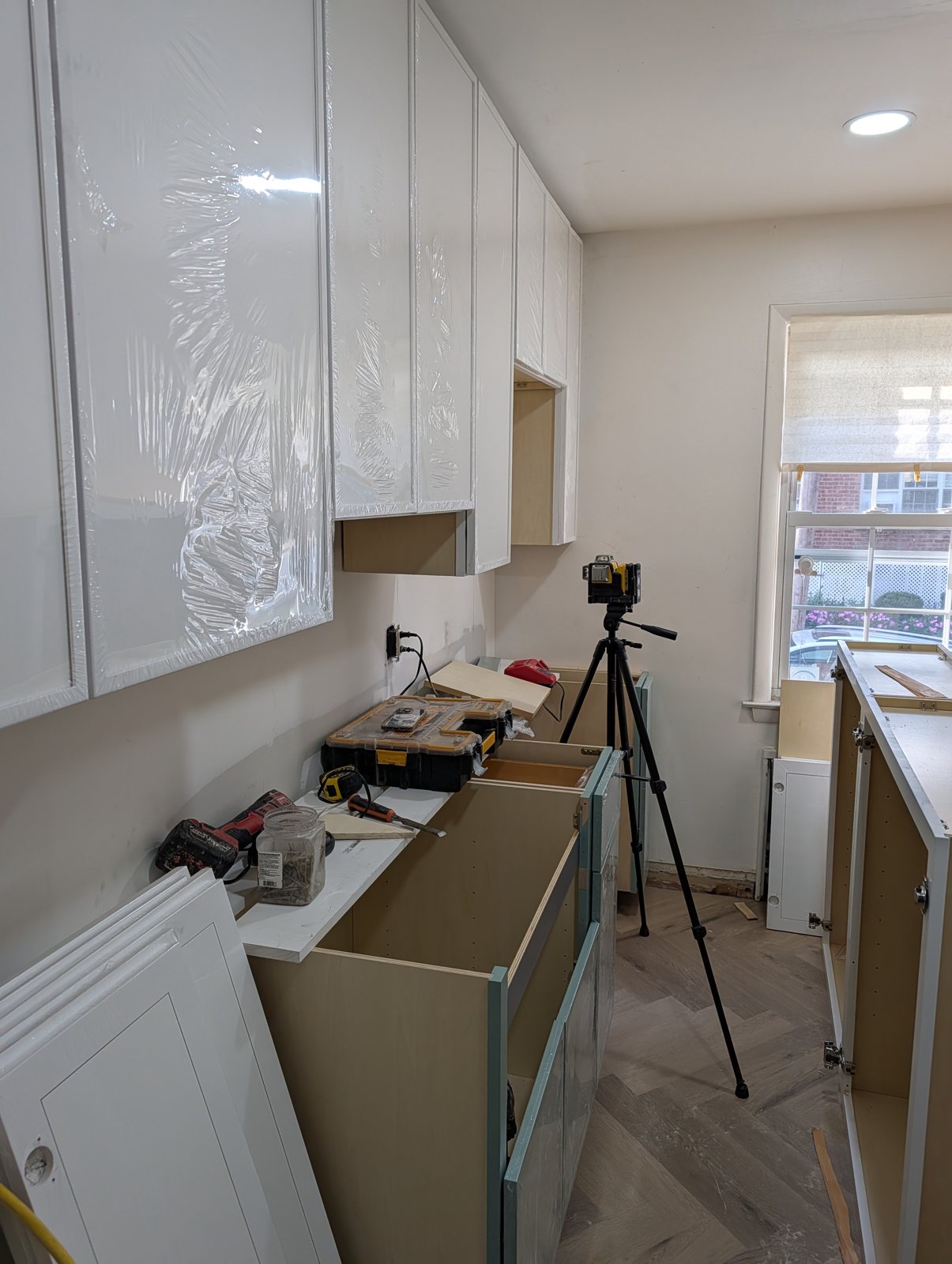 Hartsdale co-op kitchen renovation in progress: demolition / cabinet installation